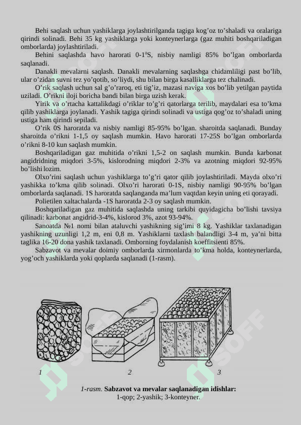 QISHLOQ XO’JALIGI MAXSULOTLARINI SAQLASH VA DASTLABKI ISHLASHDA QADOQLASH VA QADOQLASH MATERIALLARI 7