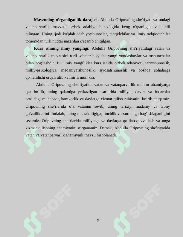 ABDULLA ORIPOV SHEʼRIYATIDA VATAN VA VATANPARVARLIK 5