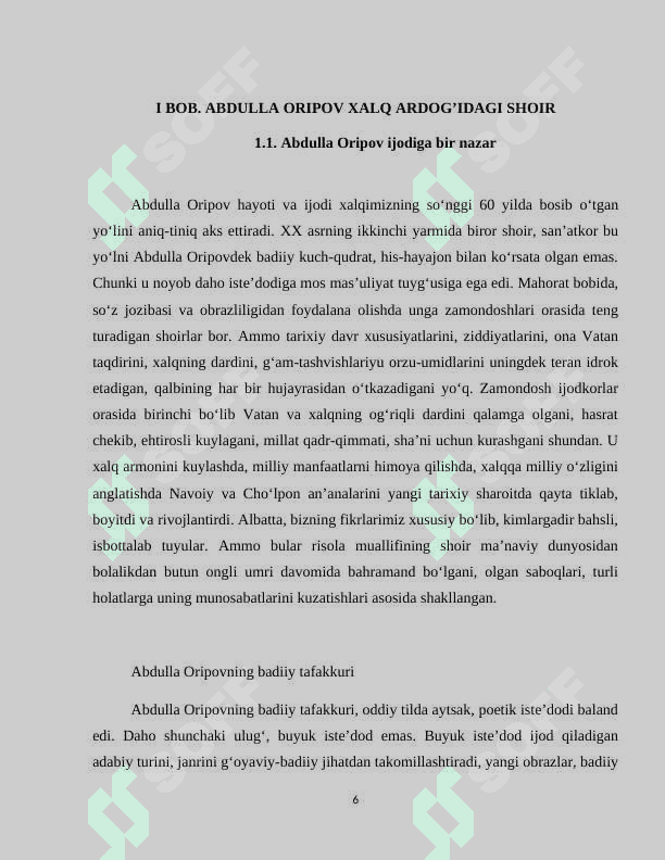 ABDULLA ORIPOV SHEʼRIYATIDA VATAN VA VATANPARVARLIK 6