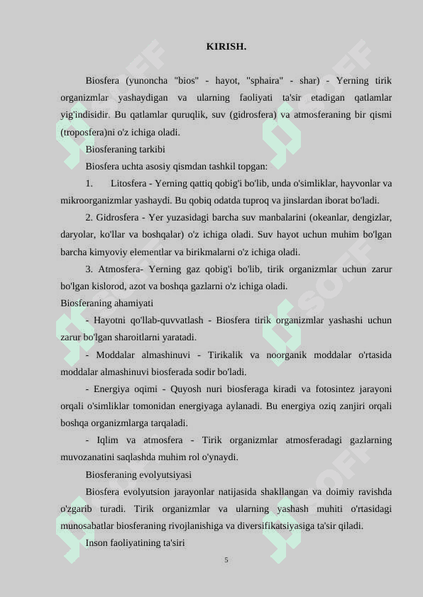 BIOSFERADA HAYOTNING PAYDO BO'LISHI 5