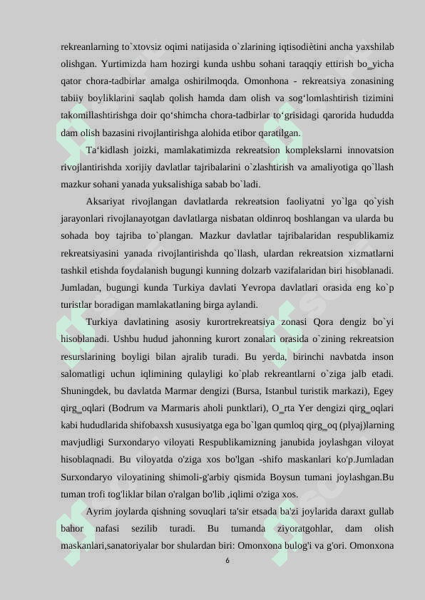 “Surxondaryo viloyati rekreatsion resurslari” 6