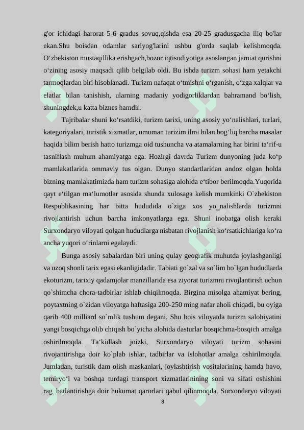“Surxondaryo viloyati rekreatsion resurslari” 8