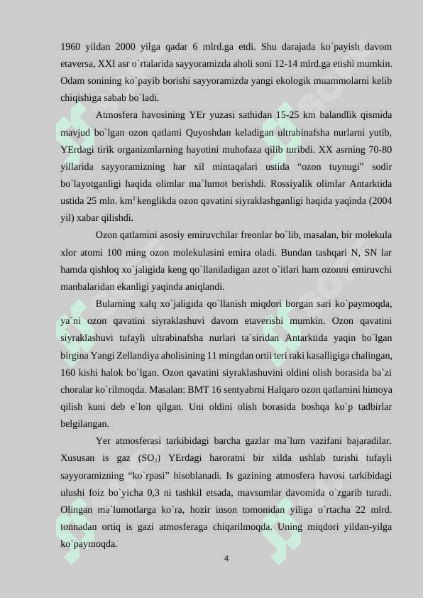 “Sun`iy omillar ta`sirida sodir bo`ladigan jarayonlar ” 4