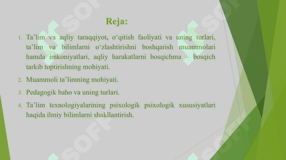 Ta'lim jarayonining psixologik asoslari 2