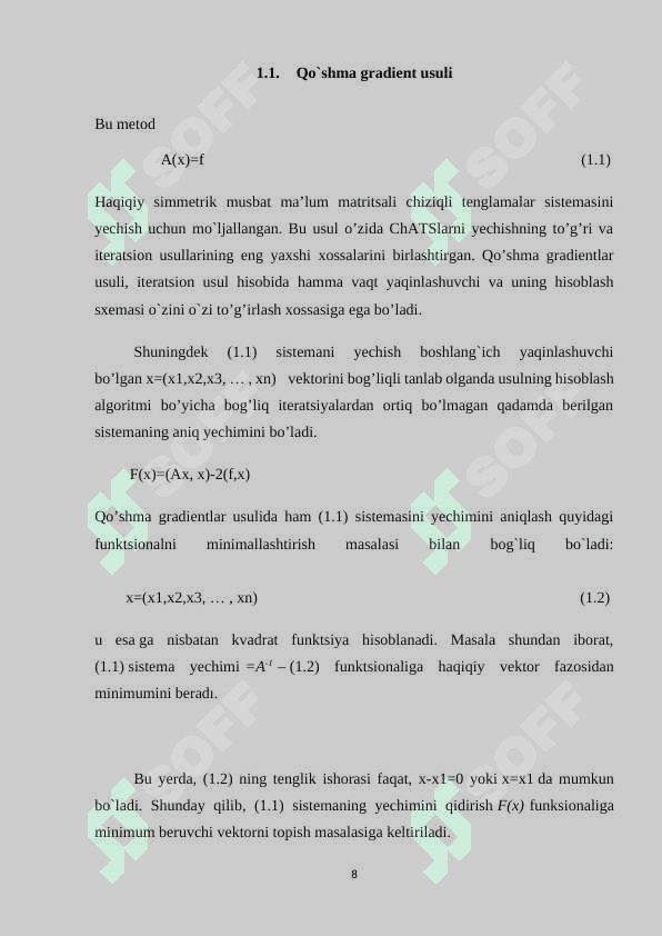 ChATS yechishning iteratsion usullari. Zeydel usuli 8