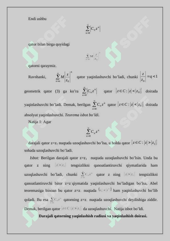 Darajali qatorlar 3