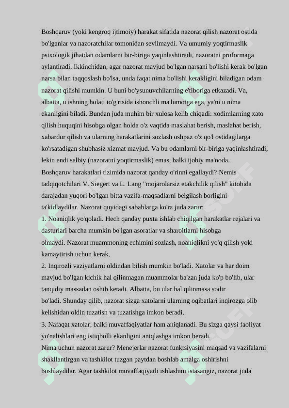 Boshqaruv nazorati va mohiyati, shakllari va amalga oshirish vositalari 4