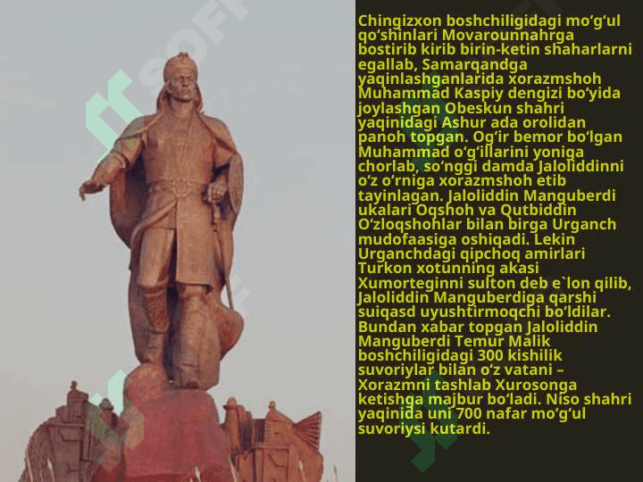 MO`G`ULLAR ISTILOSI VA ZULMIGA QARSHI KURASH. JALOLIDDIN MANGUBERDI 4