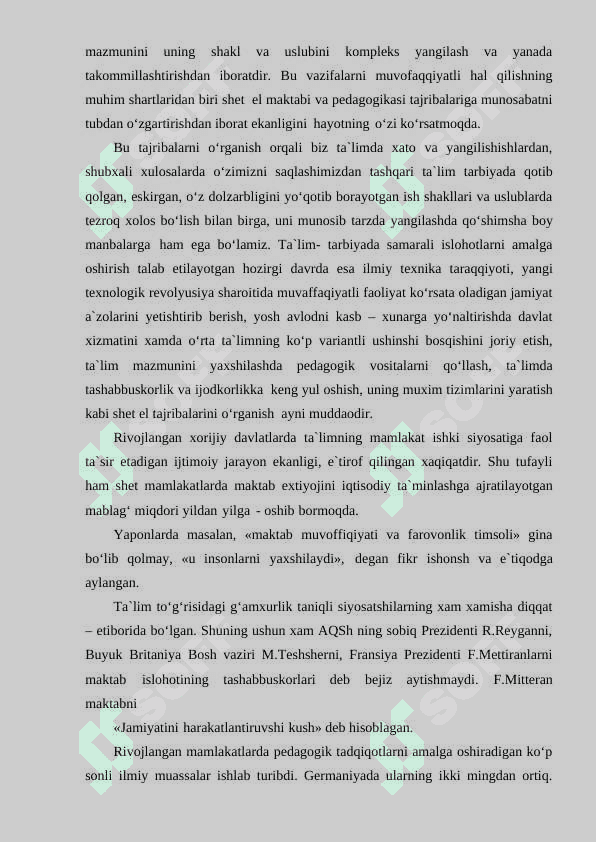 RIVOJLANGAN DAVLATLAR TA’LIM TIZIMINING QIYOSIY  TAHLILI(BOSHLANG’ICH TA’LIM MISOLIDA)” 4