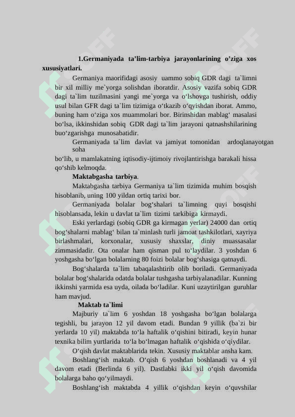 RIVOJLANGAN DAVLATLAR TA’LIM TIZIMINING QIYOSIY  TAHLILI(BOSHLANG’ICH TA’LIM MISOLIDA)” 6