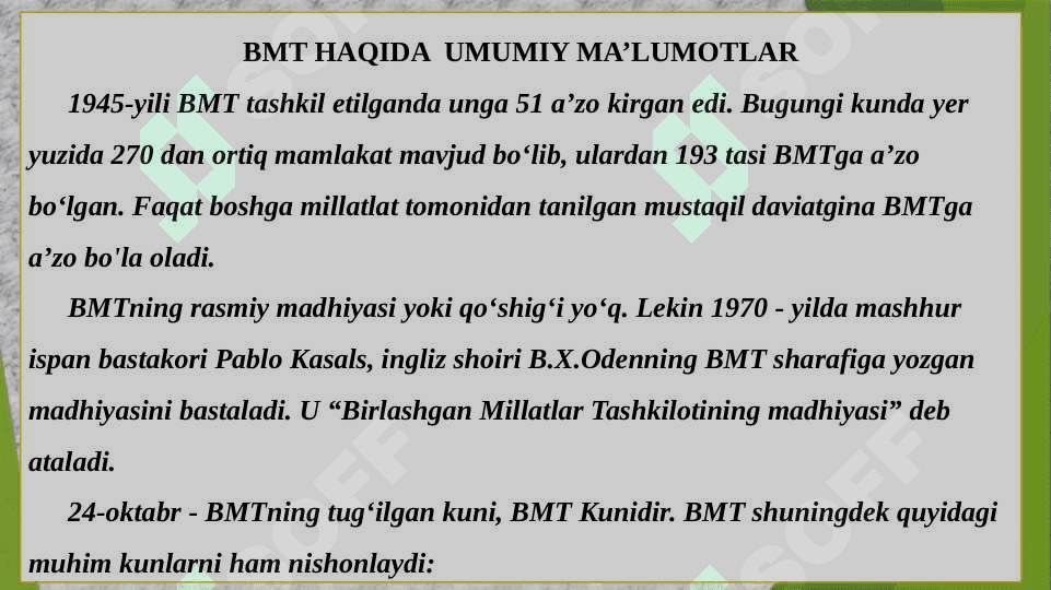 Birlashgan Millatlar Tashkiloti haqida umuumiy tushuncha 5