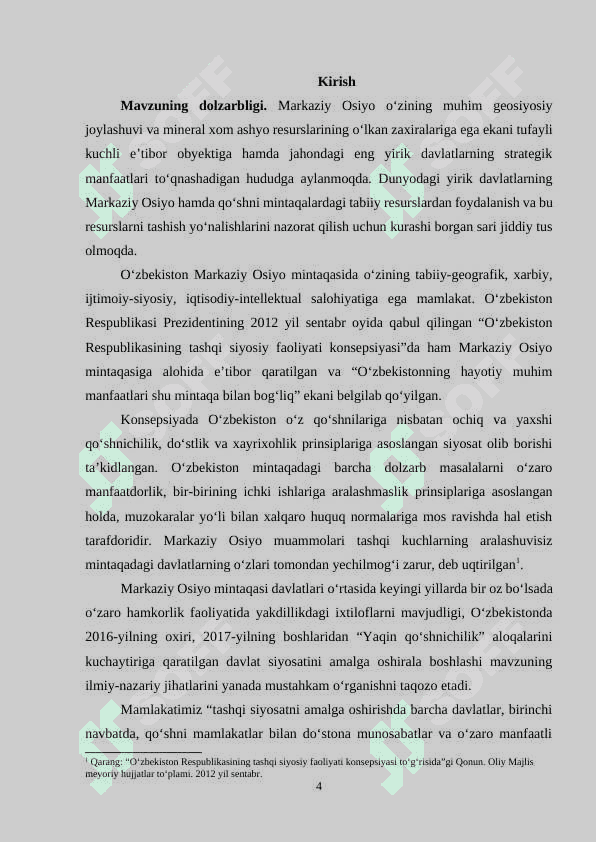 Yangi ming yillikda Markaziy Osiyoda xavfsizlikni ta`minlash muammolari 4