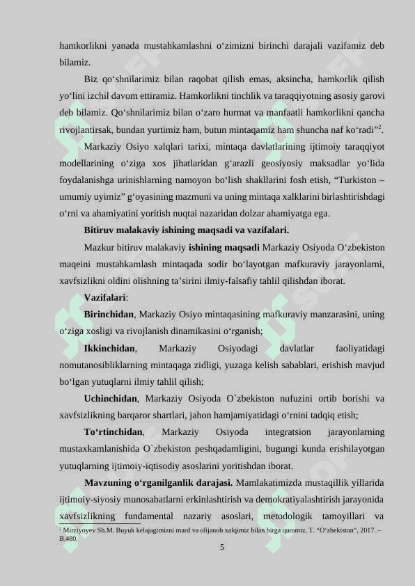 Yangi ming yillikda Markaziy Osiyoda xavfsizlikni ta`minlash muammolari 5