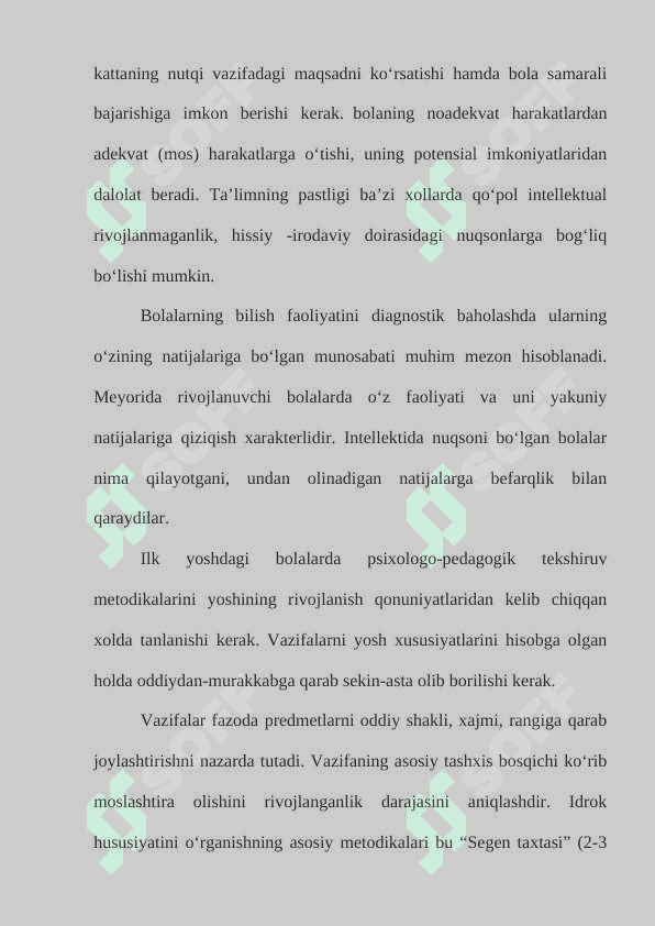 Maktabgacha yoshdagi (3-7 yoshgacha)  bolalarni psixologik-pedagogik o‘rganish 7