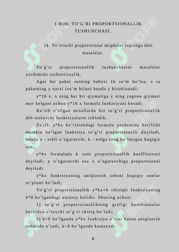 Miqdorlarning nisbiy bog’liqligiga doir masalalar ustida ishlash 4