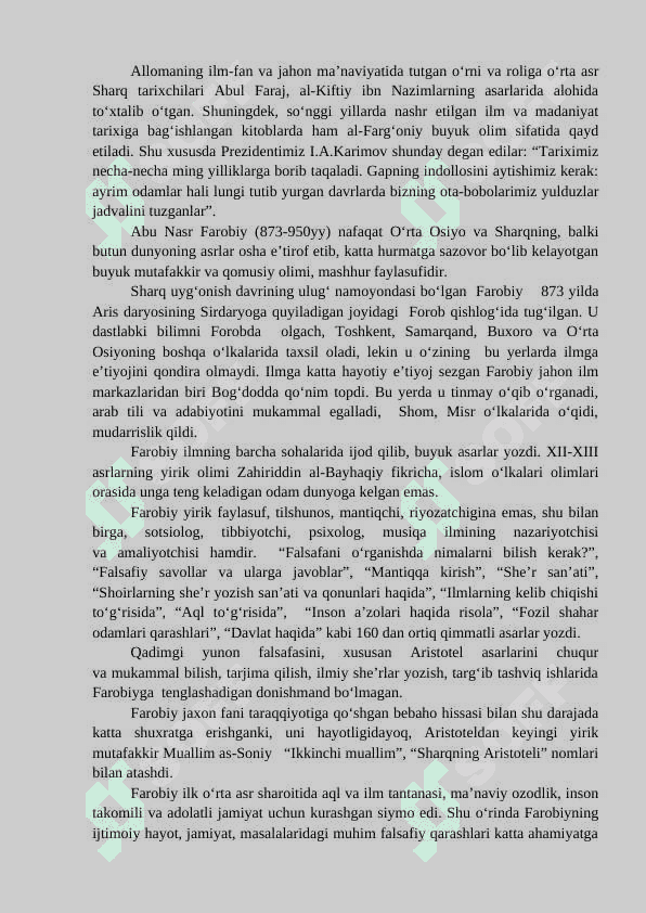 Markaziy Osiyolik qomusiy mutafakkirlarning dunyo sivilizatsiyasida tutgan o‘rni 6