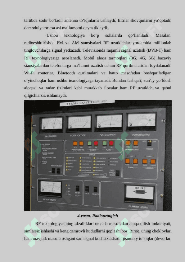 Raqamli TV va RE uzatkichlar va qabul  qilgichlari 8