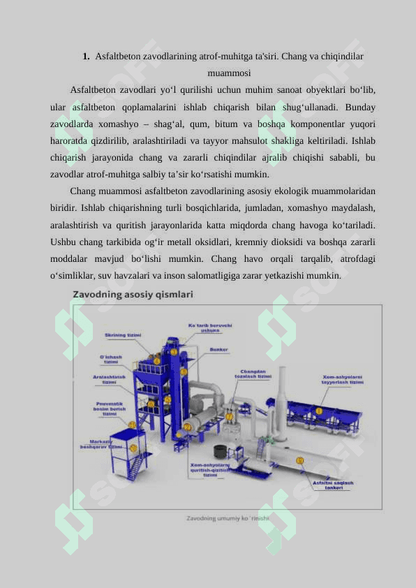Asfaltbeton zavodlari uchun filtr va chang ushlagich tizimlari 2
