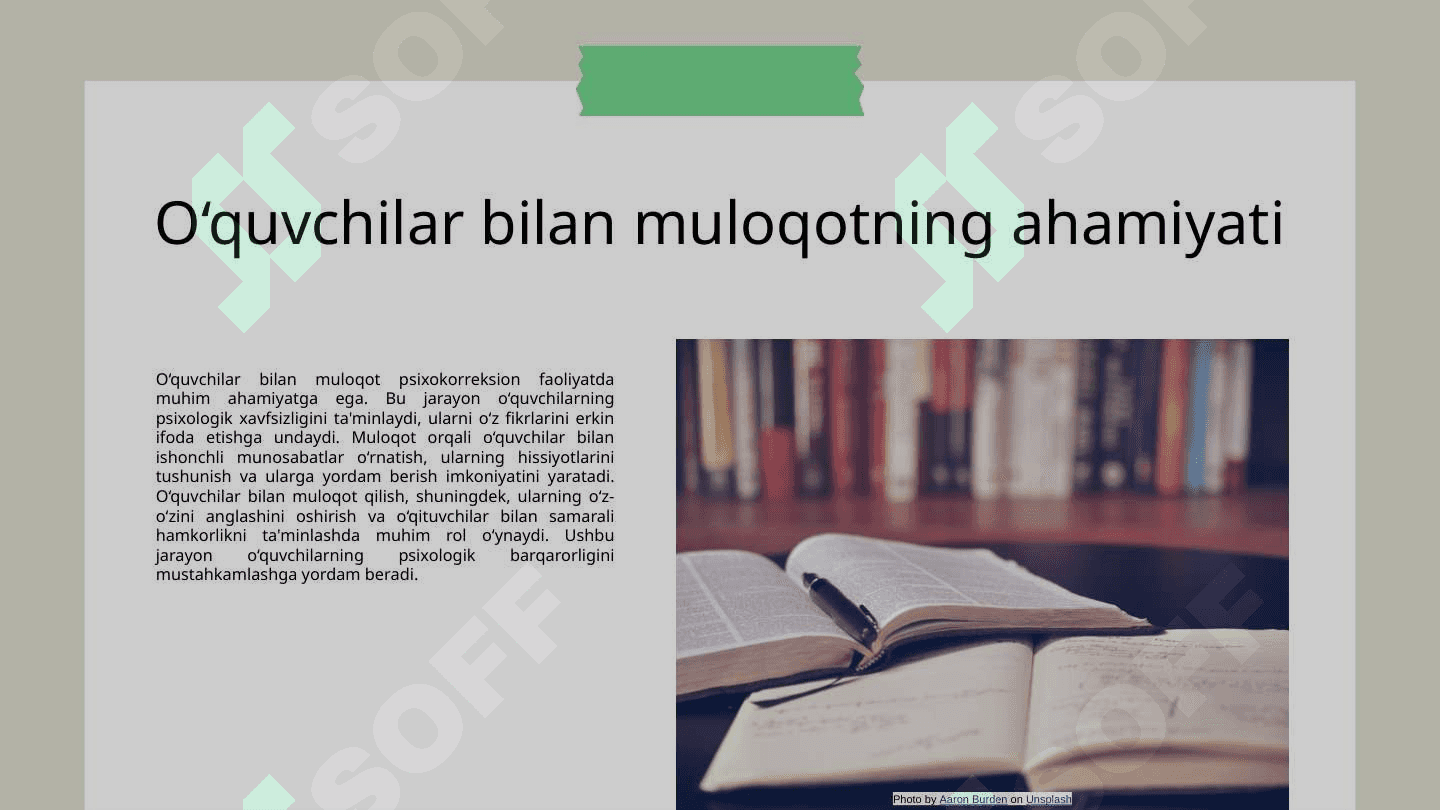 O‘QUVCHILAR BILAN PSIXOKORREKSION YO‘NALISHDA FAOLIYAT OLIB BORISH 8