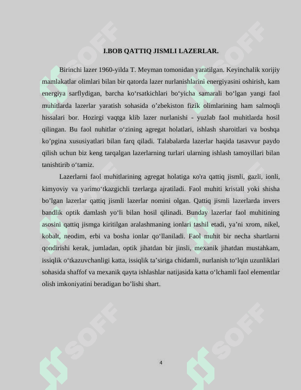 Lazerlarning fan texnikada qo’llanilishi 4