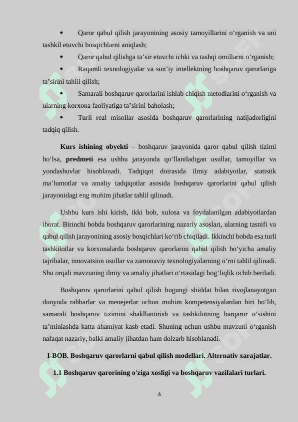 Boshqaruv qarorlarini qabul qilish.Boshqaruv qarorlarini qabul qilish. 6