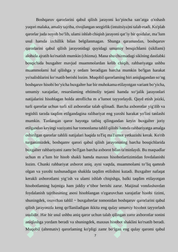 Boshqaruv qarorlarini qabul qilish.Boshqaruv qarorlarini qabul qilish. 7