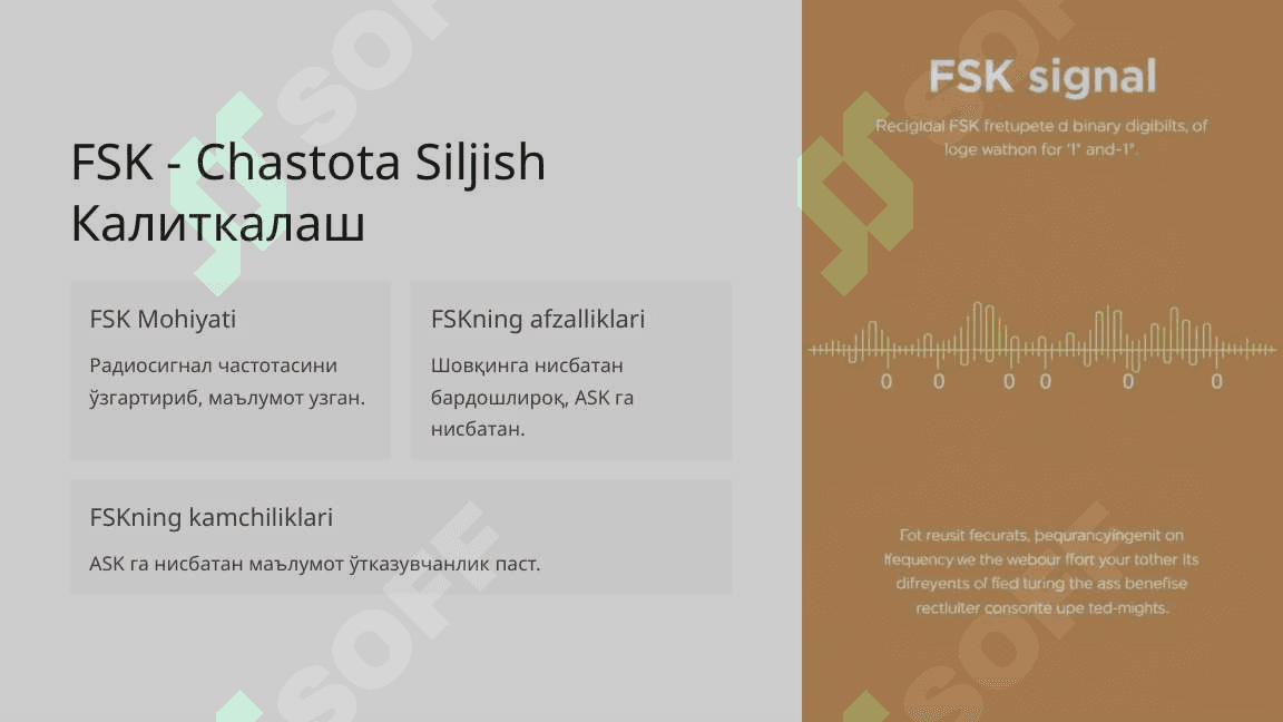 Радиосигналларни рақамли модуляциялаш 1