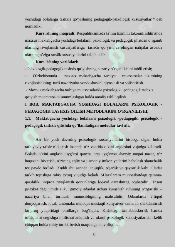Maktabgacha yoshdagi bolalarni psixologik pedagogik tashxis qilish metodlari 5