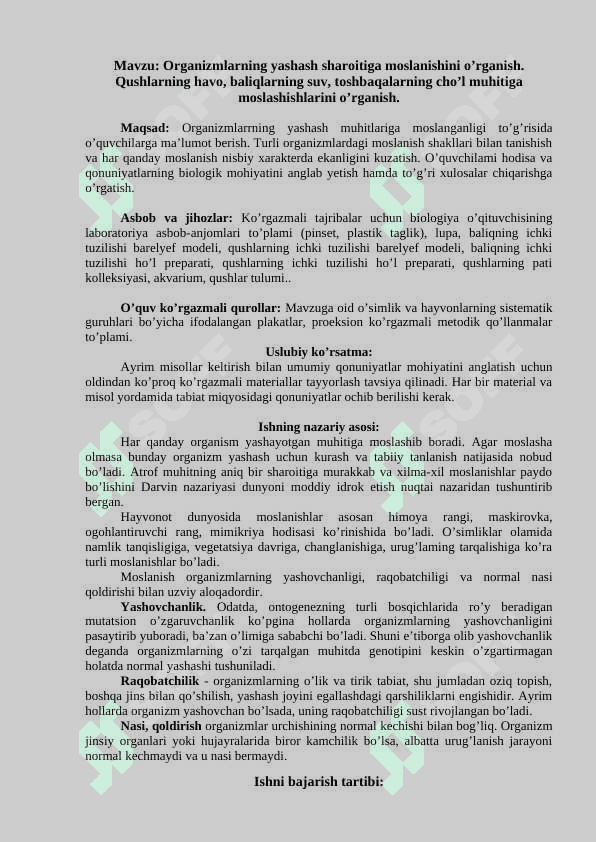 BIOLOGIYADAN LABAROTORIYA MASHGULOTLARI 8
