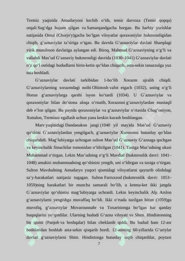G'aznaviylar davlatining vujudga kelishi. 7