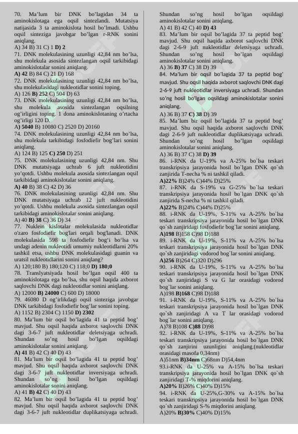 DNK ga oid testlar 4