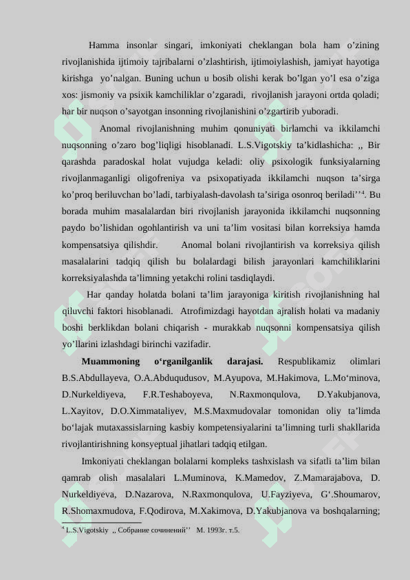 “7-9 yoshli serebral falajli(BSF) bolalarning boshlang'ich  ko‘nikmalarini logopedik ish jarayonida shakllantirish” 7