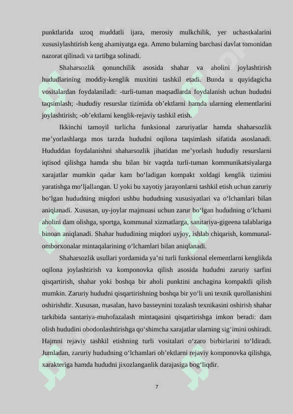 SHAHARLARNING RAYON VA MAJMUA HOSIL QILISH FUNKSIYASI 7