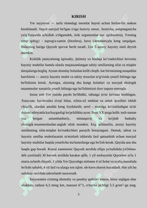 “Tabiatda modda va energiya aylanma harakati qonuniyatlari” 2