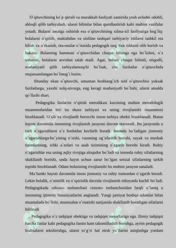 PEDAGOGIK FANLARNI O’QITISHDA MUNOZARA METODIDAN FOYDALANISH METODIKASI 8