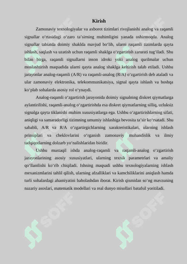 Analog-raqamli va raqamli-analog o’zgartirish xarakteristikalari 3