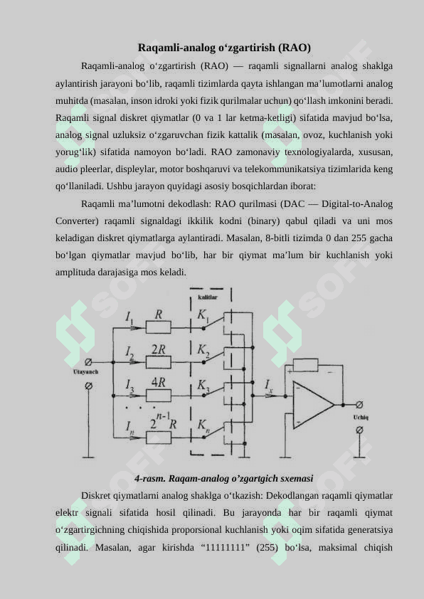 Analog-raqamli va raqamli-analog o’zgartirish xarakteristikalari 7