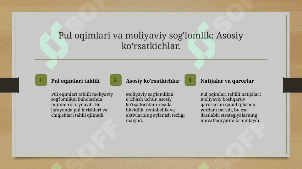 Pul oqimlari to'g'risidagi xisobot tuzish,va aylanmadan olinadigan foyda 4