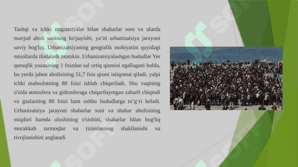Shaharlar rivojlanishi urbanizatsiya darajasi 8