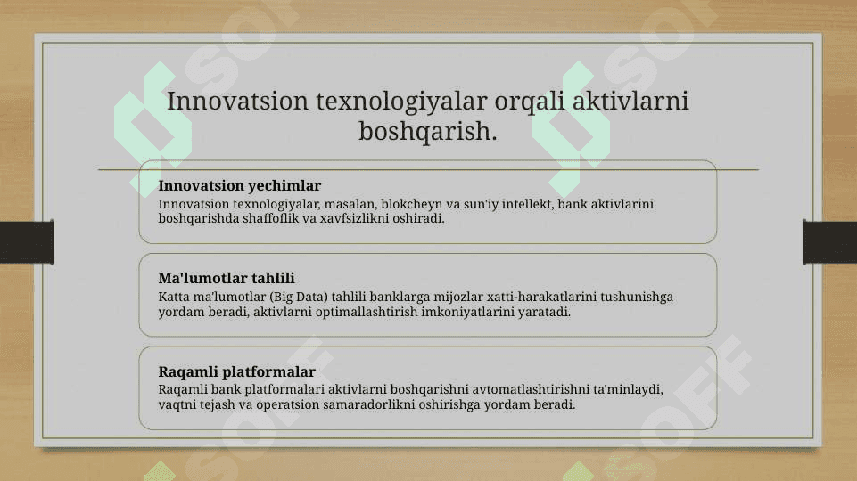 Banklarning aktiv operatsiyalari va hisobi 8