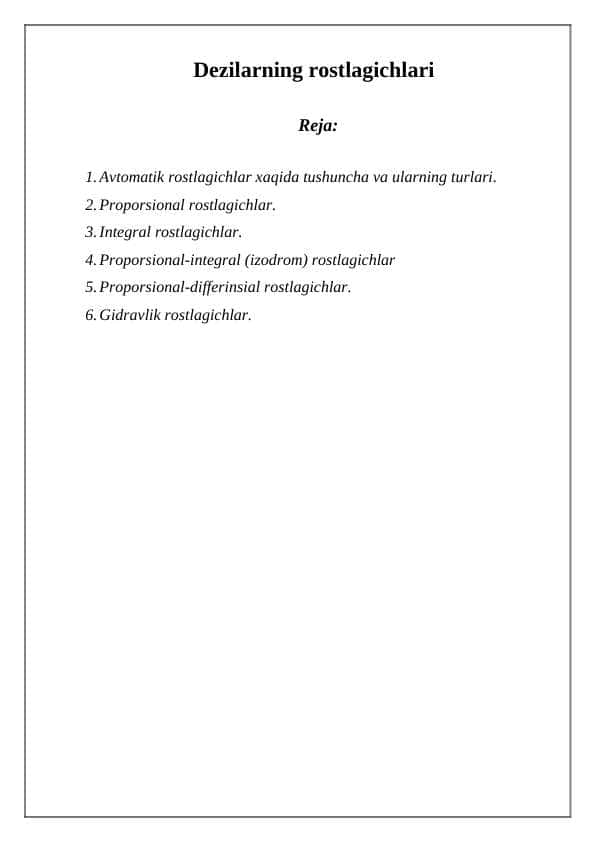 Dezilarning rostlagichlari 1