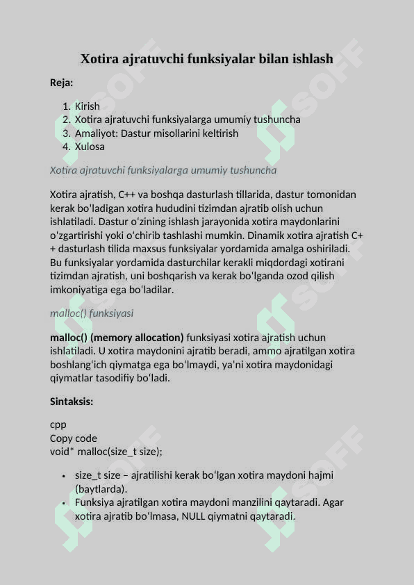 Dasturlash fanidan mustaqil ish 2