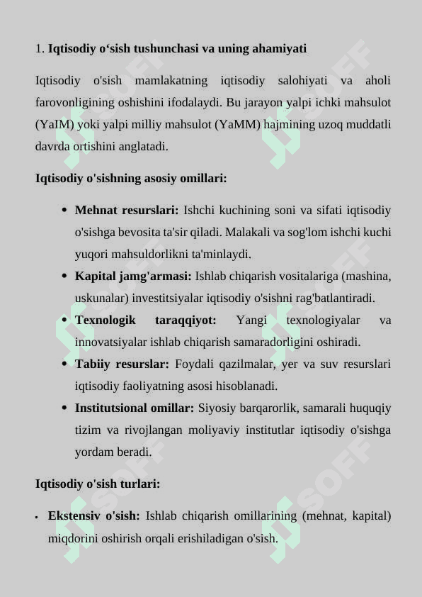 Iqtisodiy o’sishni rag’batlantiruvchi  222 2