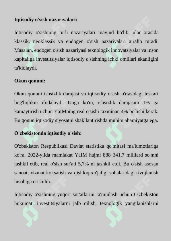Iqtisodiy o’sishni rag’batlantiruvchi  222 4