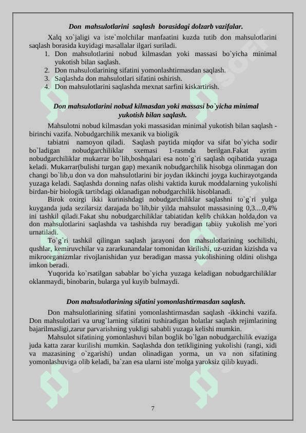 Don va don mahsulotlarini saqlashdagi ro’y beradigan jarayonlar 4