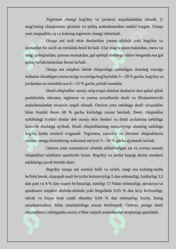 Donni qayta ishlash sanoatining ikkilamchi resurslaridan foydalanish. 3