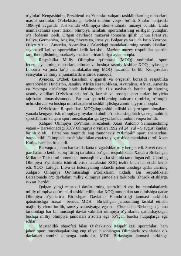 O‘zbekistonda olimpiya harakatining rivojlanishi 8