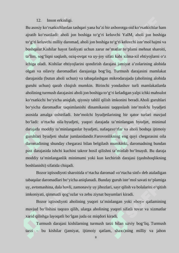 Aholi daromadlari uning turlari va shakllanish manbalari. 8