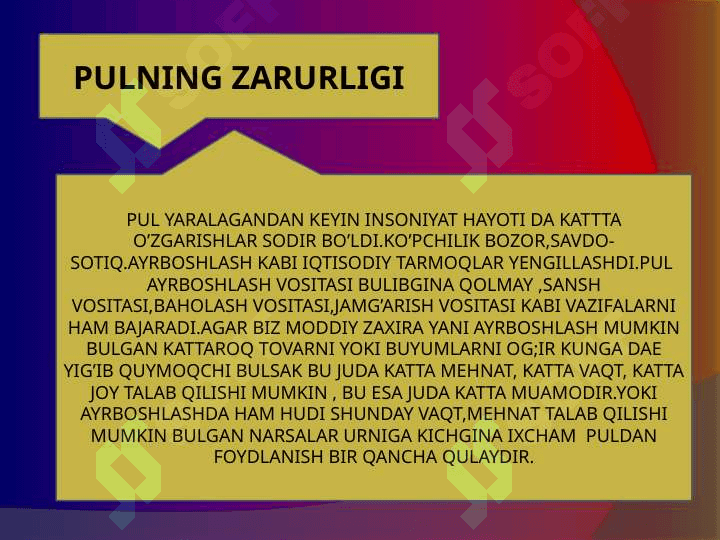 pulning paydo bulishi zarurligi funksiyalari 4