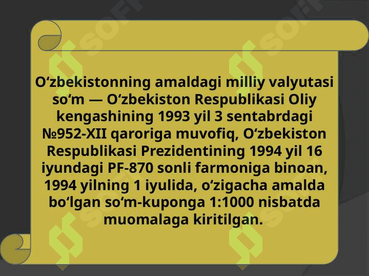O'zbekiston respublikasi pul tizmi va uning elementlari 3